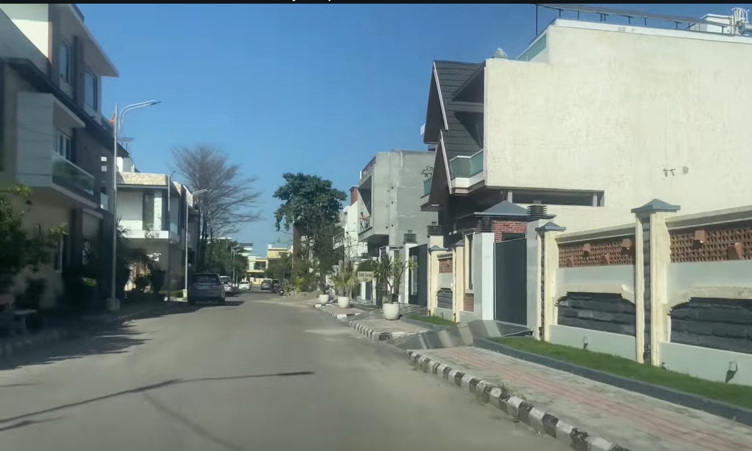 Street view of villas in the colony